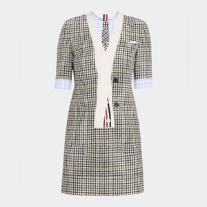 Thom Browne FW25 Trompe L'Oeil Patch Work Mini Dress Size 40 (US 4)